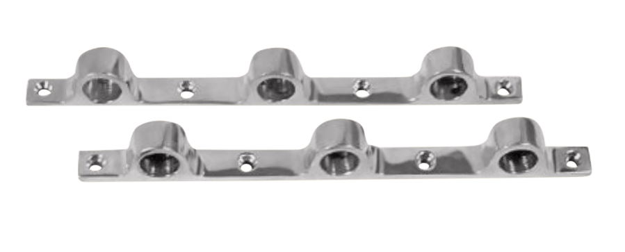 Triple Push Bar Bracket (5/8" Pair) - All finishes Polished Chrome