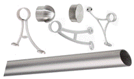 Commercial Grade Foot Rail Kit  - 1.5" OD - Satin Stainless